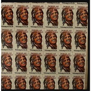 MNH 1984 Douglas Fairbanks Sheet of 50 20c Stamps Scott # 2088